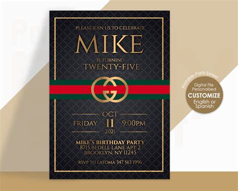 gucci party supplies|gucci party invitations.